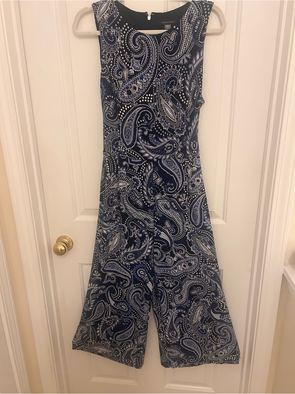Tommy Hilfiger Navy & White Paisley Sleeveless Jumpsuit